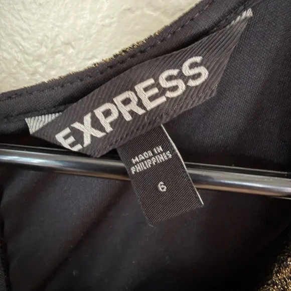 Express Black and Gold Mini Dress - Picture 7 of 7